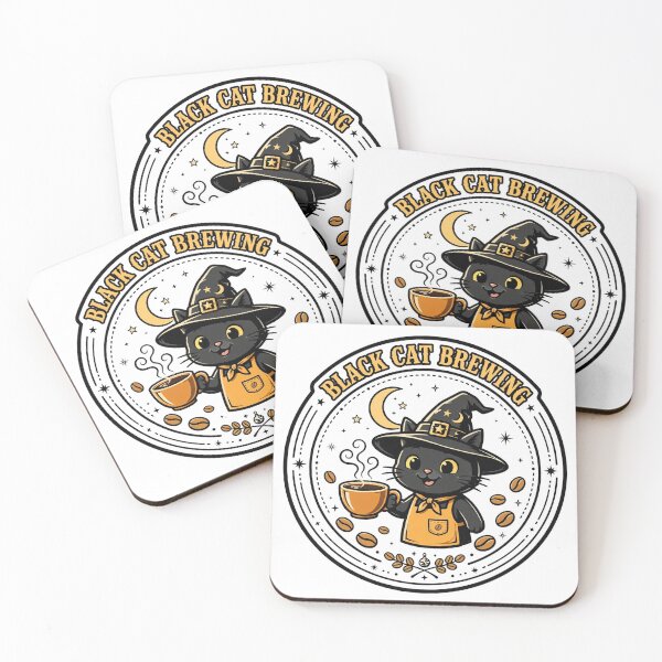 Item preview, Black Cat Brewing Co Funny Fictional Brand Halloween Coffee Shirt designed and sold by Arrow60.