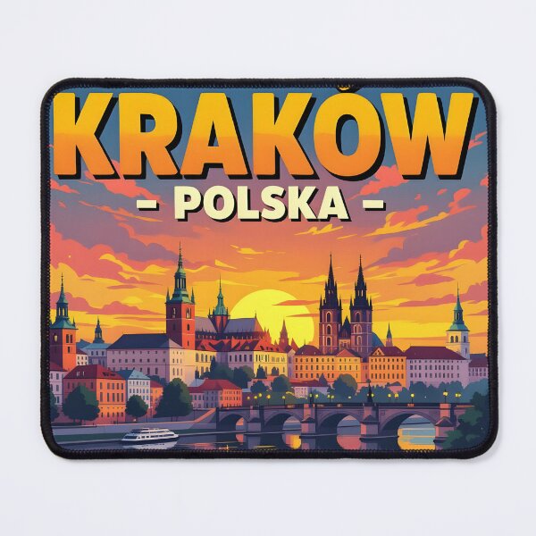 Item preview, Kraków Poland – Vintage Castle Riverside Travel Poster designed and sold by LSVart.