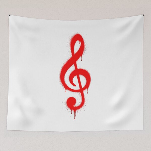 Item preview, Treble G Clef - Red Spray Paint Graffiti Music Art designed and sold by lematworks.