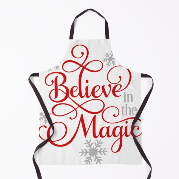 Item preview, Believe in the Magic – Red Christmas Calligraphy & Silver Snowflakes designed and sold by Fun In The Sun .