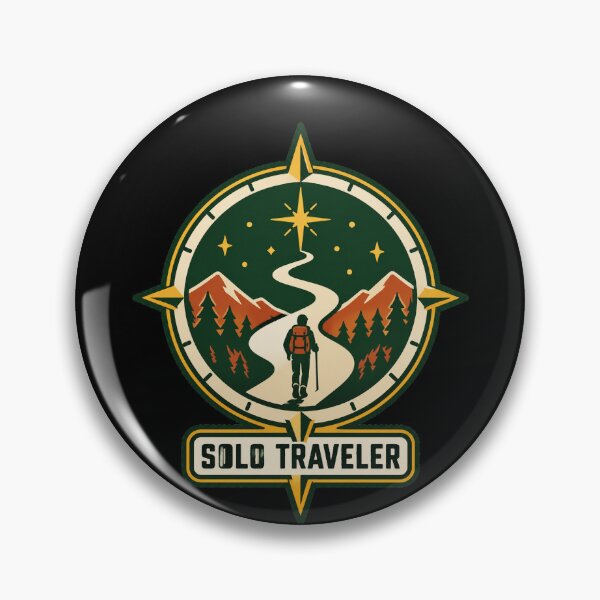 Item preview, Solo Traveler Compass Badge – North Star Adventure Emblem designed and sold by dhmnee.