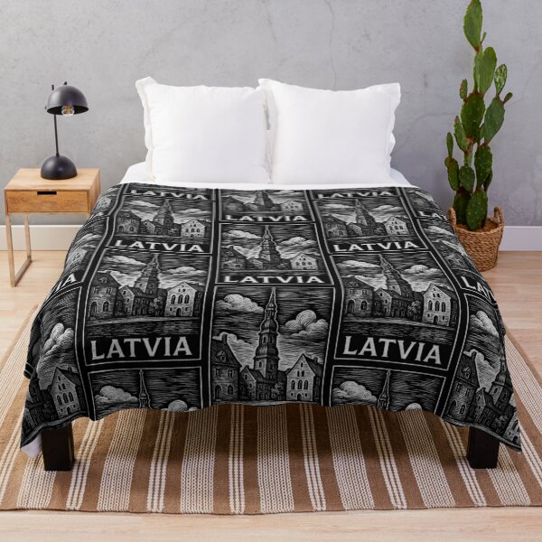 Item preview, Latvia Linocut Style designed and sold by Thistle-TShop.