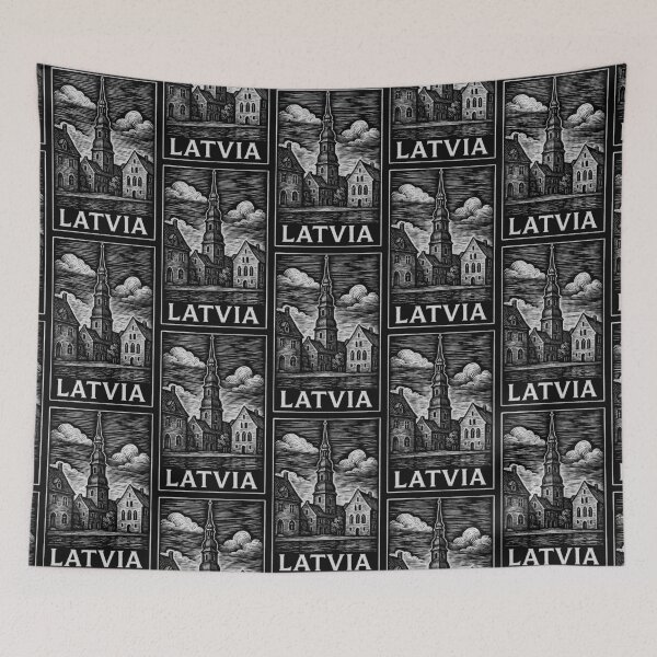 Item preview, Latvia Linocut Style  designed and sold by Thistle-TShop.