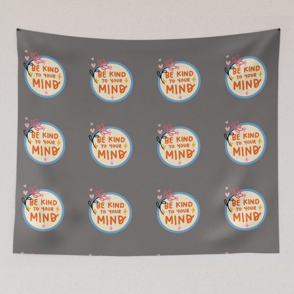 Item preview, Be Kind To Your Mind Retro Floral Circle Emblem designed and sold by rnscreationsin.