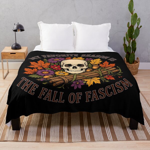 Item preview, My Favorite Season is The Fall of Fascism – Halloween Floral designed and sold by Printed Mistakes.
