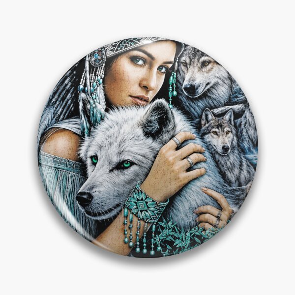 Item preview, Wolf Native American Red Indian Biker Tattoo Goth designed and sold by BLACKHATCH.