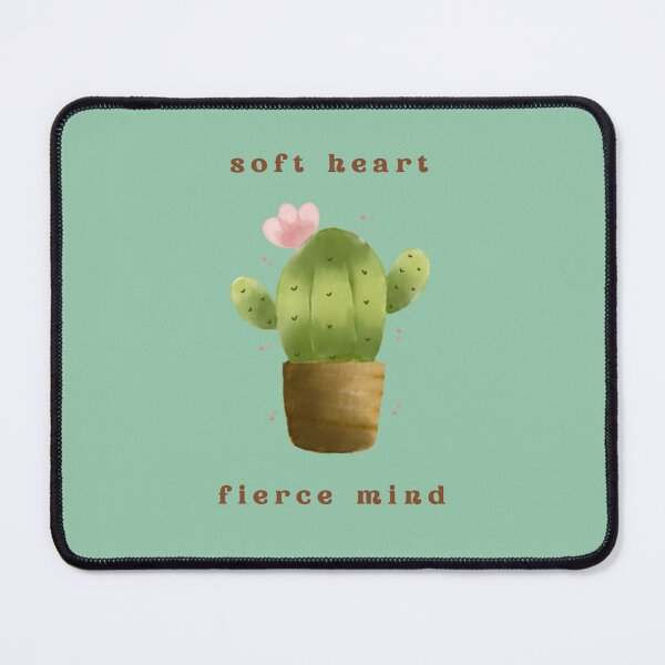 Item preview, Soft Heart Fierce Mind Terracotta Typography Cactus Art designed and sold by rnscreationsin.