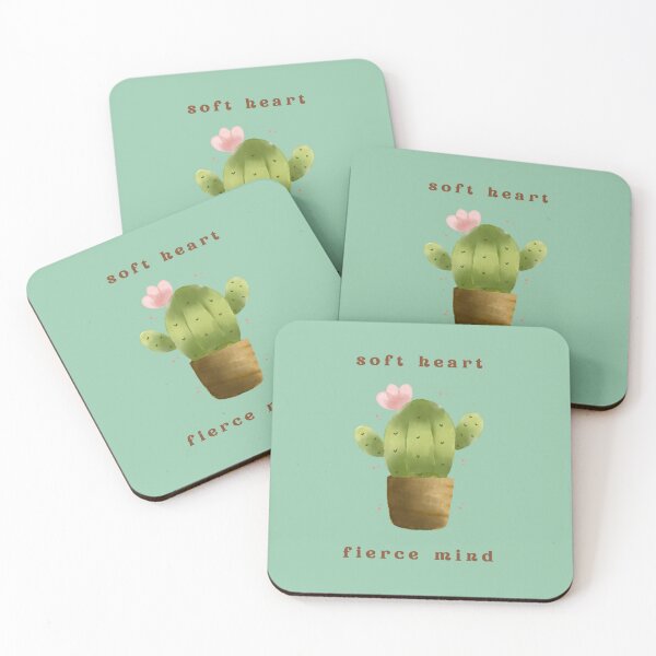 Item preview, Soft Heart Fierce Mind Terracotta Typography Cactus Art  designed and sold by rnscreationsin.