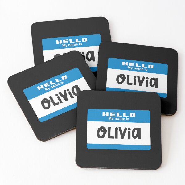 Item preview, Hello My Name is Olivia - Blue Name Tag designed and sold by Vector-Artist.