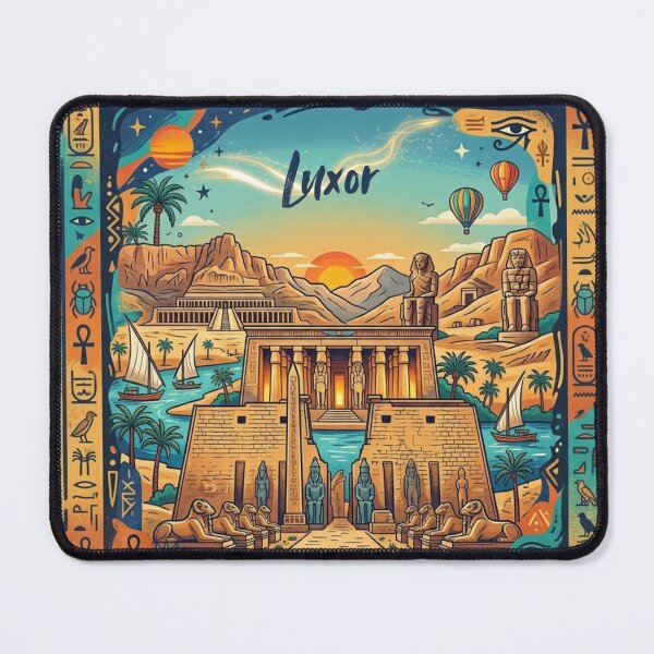Item preview, Luxor Egypt Ancient Landmarks Vintage Poster Art designed and sold by Nashatyoussef.