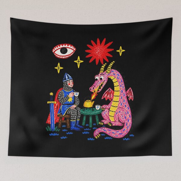 Item preview, Knight and Dragon Tea Party Whimsical Fantasy designed and sold by egabilo.