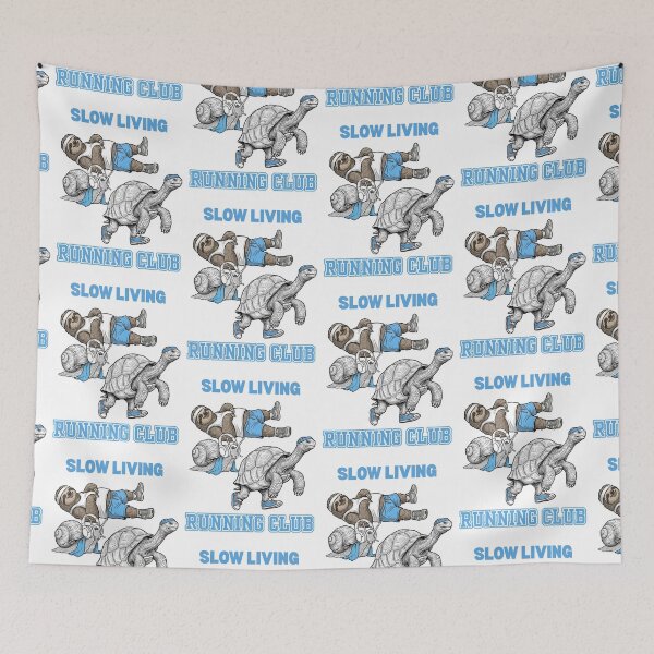 Item preview, Slow Living Running Club Sloth Galapagos Giant Tortoise Snail designed and sold by QuirkyGuacamole.