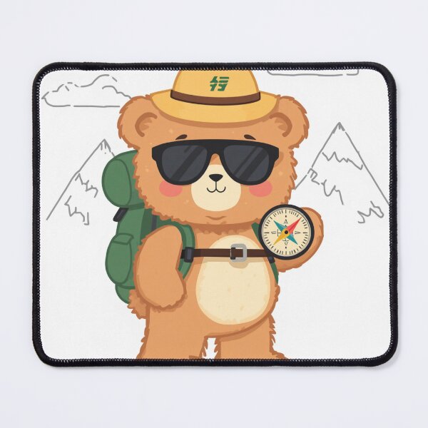 Item preview, Cute Little Explorer Bear Mountain Adventure Kids Art designed and sold by Lazarescu.