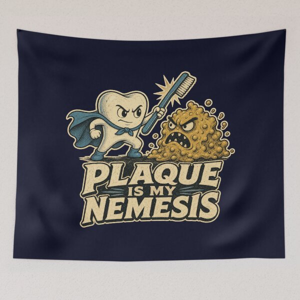 Item preview, Plaque Is My Nemesis Shirt, Funny Dental Hygienist T-Shirt, Dentist Humor Tee, Dental Assistant Gift Shirt, Vintage Superhero Tooth Graphic designed and sold by TshirtsLabs.