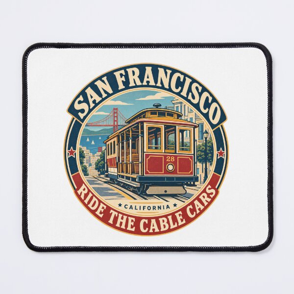 Item preview, San Francisco Cable Car Country Vintage Travel Poster designed and sold by Globalcitytees.