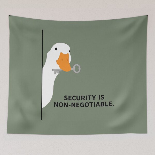 Item preview, Security Is Non-Negotiable Funny Goose Meme Green Design  designed and sold by LexaArtworks.