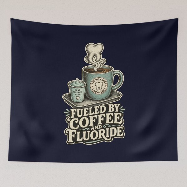 Item preview, Fueled By Coffee And Fluoride Shirt, Funny Dental Hygienist T-Shirt, Dental Coffee Humor Tee, Dental Assistant Gift Shirt, Vintage Dental Graphic designed and sold by TshirtsLabs.