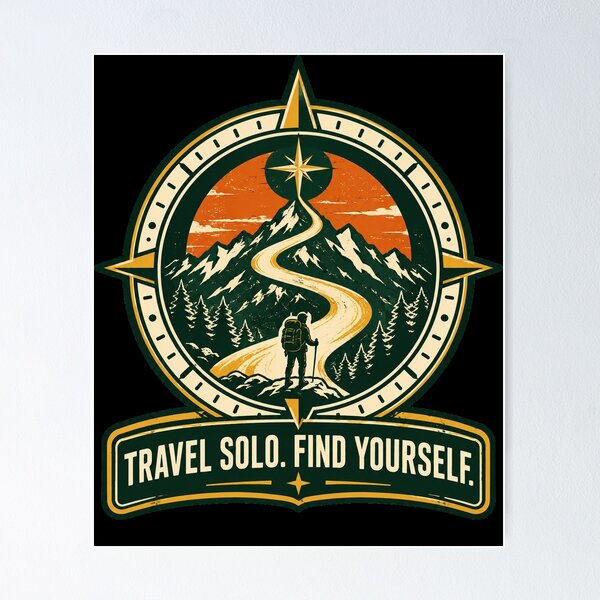 Item preview, Copy of Solo Traveler Compass Badge – North Star Adventure Emblem designed and sold by dhmnee.
