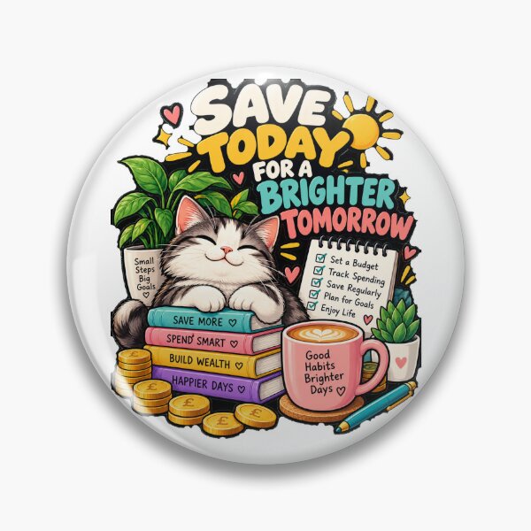 Item preview, Save Today for a Brighter Tomorrow – Cute Cat Savings and Budgeting designed and sold by JLMWorks.