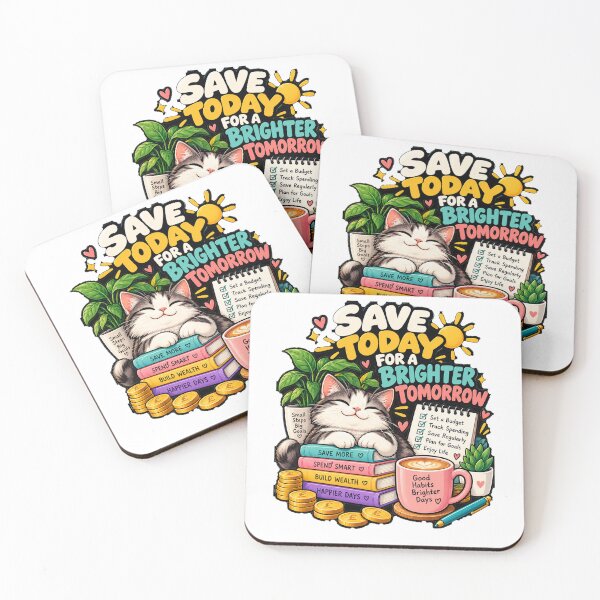 Item preview, Save Today for a Brighter Tomorrow – Cute Cat Savings and Budgeting designed and sold by JLMWorks.