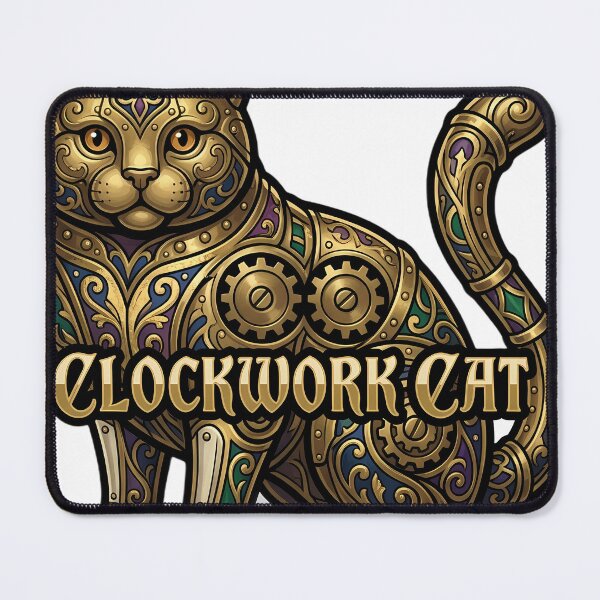 Item preview, Gothic Clockwork Cat - Steampunk Cat Art designed and sold by IllumeInk.