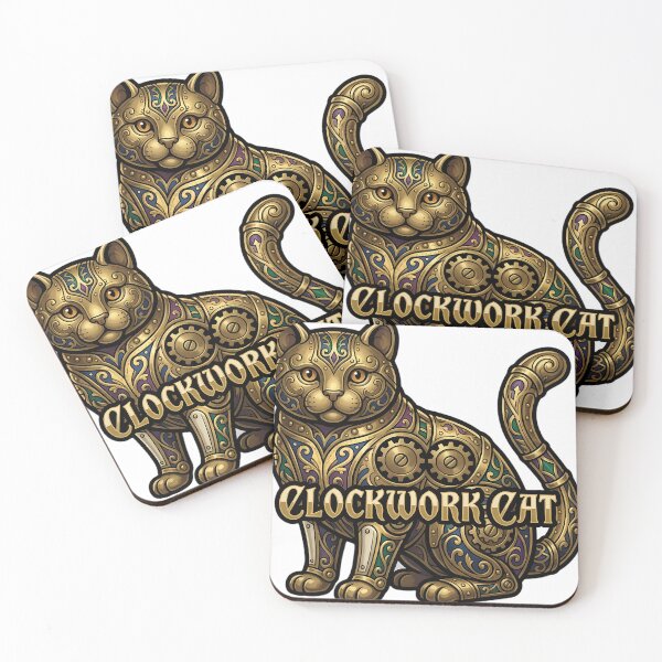 Item preview, Gothic Clockwork Cat - Steampunk Cat Art designed and sold by IllumeInk.