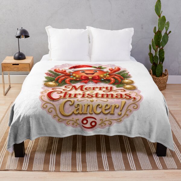 Item preview, Merry Christmas Cancer Zodiac Cute Crab designed and sold by Zodiac Celestial Art.