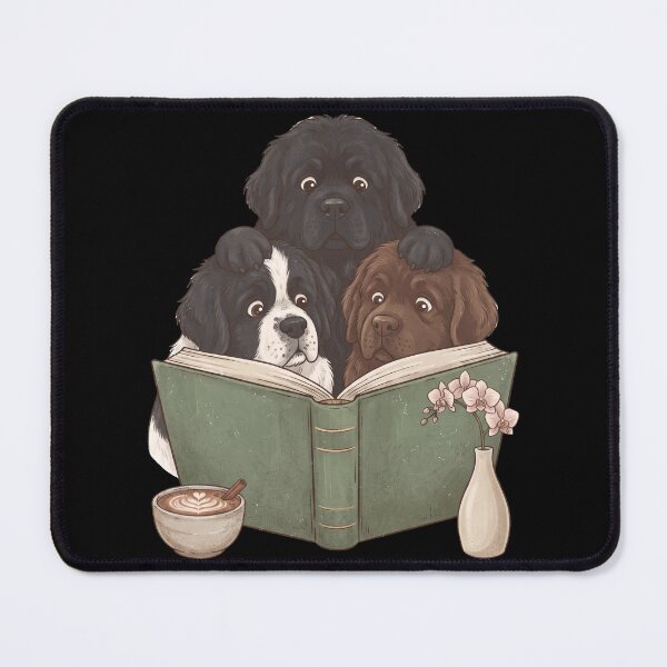 Item preview, Vintage Newfoundland Reading Book Funny Dog Lover designed and sold by dian-rody-crest.