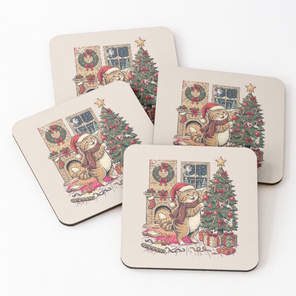 Item preview, Cat Decorating The Christmas Tree designed and sold by dudelinart.
