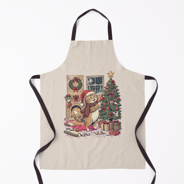 Item preview, Cat Decorating The Christmas Tree designed and sold by dudelinart.