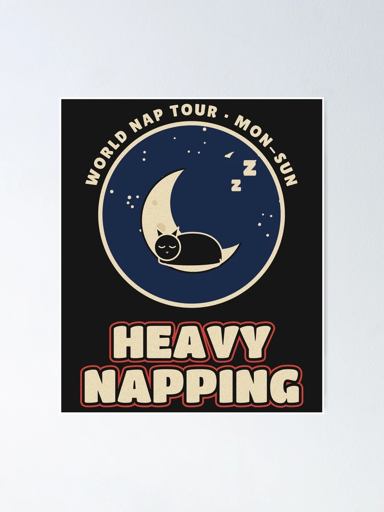 Aperçu 1 sur 3. Poster avec l'œuvre Heavy Napping Black Cat Moon créée et vendue par somebasic.