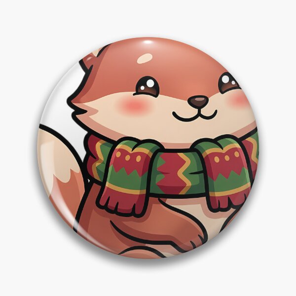 Item preview, Cute Christmas Fox in a Long Knitted Scarf designed and sold by pumsquare.