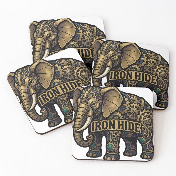 Item preview, Gothic Iron Hide Elephant - Steampunk Elephant Art designed and sold by IllumeInk.