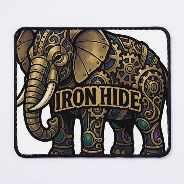 Item preview, Gothic Iron Hide Elephant - Steampunk Elephant Art designed and sold by IllumeInk.