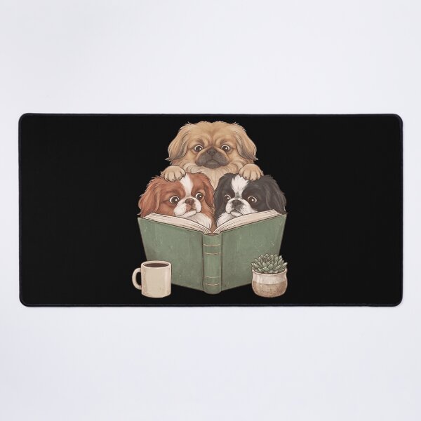 Item preview, Vintage Pekingese Reading Book Funny Dog Lover designed and sold by dian-rody-crest.