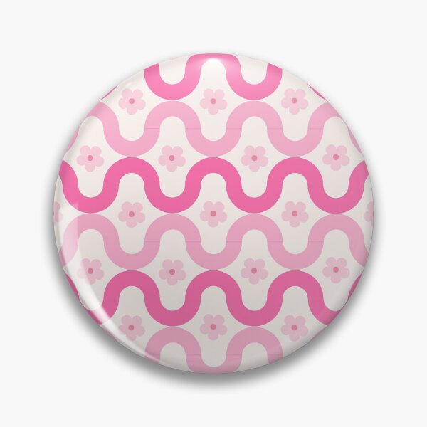 Item preview, Pink and White Wavy Lines with Tiny Floral Details designed and sold by katerin17.