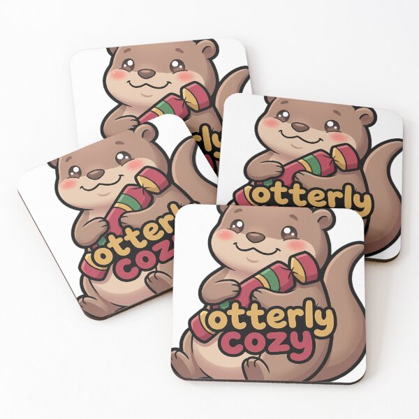 Item preview, Cute Christmas Otter Holding a Christmas Cracker - Otterly Cozy designed and sold by pumsquare.