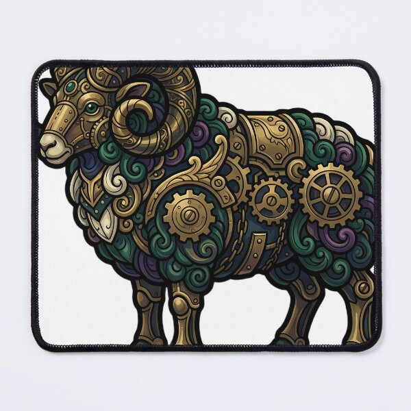 Item preview, Gothic Clockwork Ram - Steampunk Ram Art designed and sold by IllumeInk.