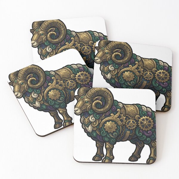 Item preview, Gothic Clockwork Ram - Steampunk Ram Art designed and sold by IllumeInk.