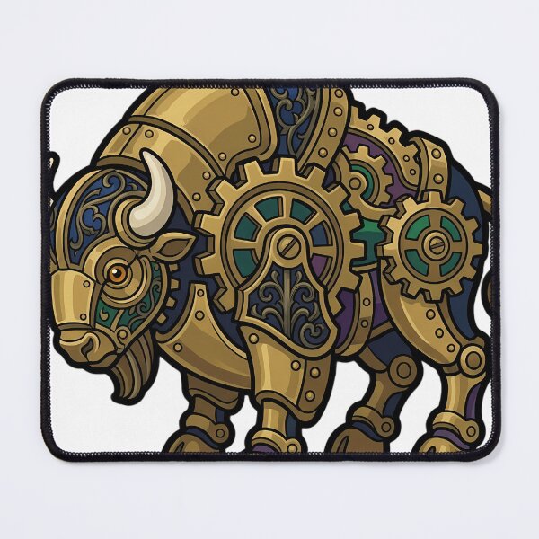 Item preview, Gothic Clockwork Bison - Steampunk Bison Art designed and sold by IllumeInk.