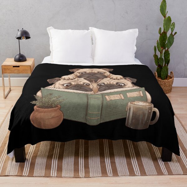 Item preview, Vintage Pug Reading Book Funny Dog Lover designed and sold by dian-rody-crest.