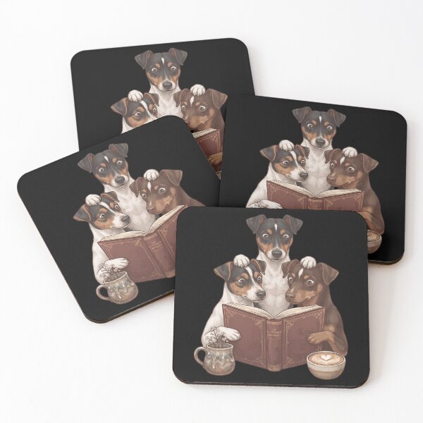 Item preview, Vintage Rat Terrier Reading Book Funny Dog Lover designed and sold by dian-rody-crest.