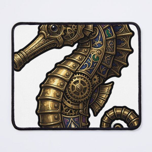 Item preview, Gothic Clockwork Seahorse - Steampunk Seahorse Art designed and sold by IllumeInk.