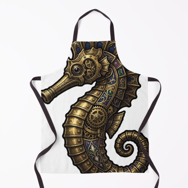 Item preview, Gothic Clockwork Seahorse - Steampunk Seahorse Art designed and sold by IllumeInk.