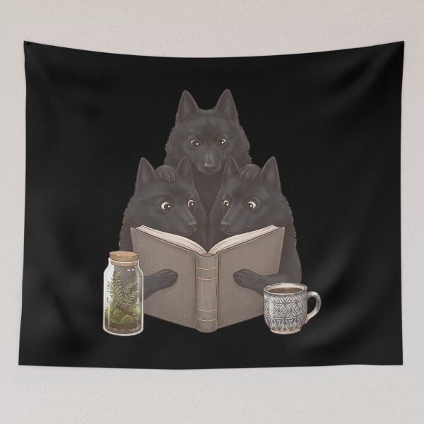 Item preview, Vintage Schipperke Reading Book Funny Dog Lover designed and sold by dian-rody-crest.