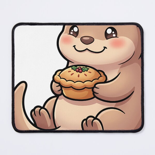 Item preview, Cute Christmas Otter Holding a Mince Pie designed and sold by pumsquare.