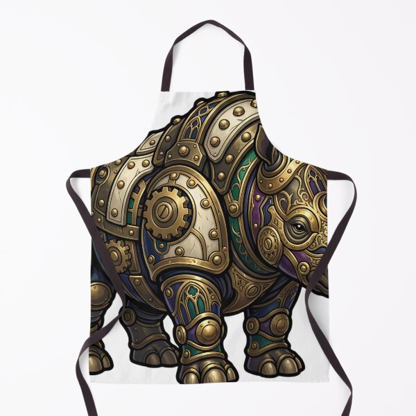 Item preview, Gothic Clockwork Rhino - Steampunk Rhino Art designed and sold by IllumeInk.