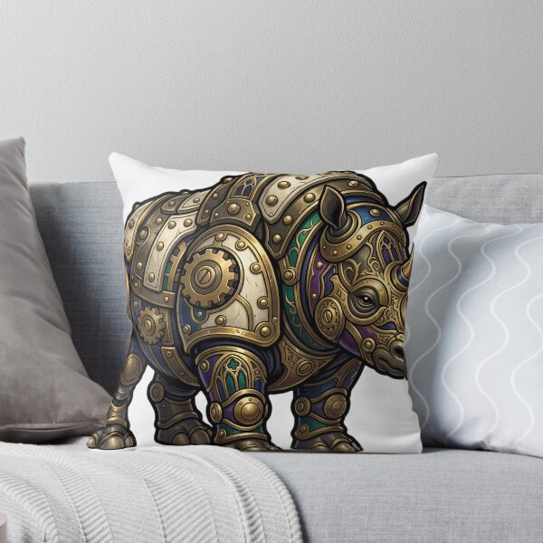 Item preview, Gothic Clockwork Rhino - Steampunk Rhino Art designed and sold by IllumeInk.