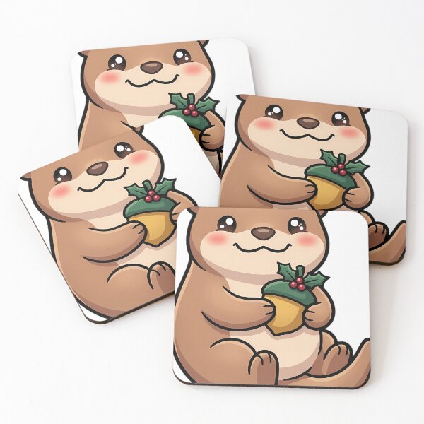 Item preview, Cute Christmas Otter Holding a Little Acorn designed and sold by pumsquare.