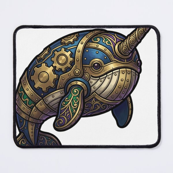 Item preview, Gothic Clockwork Narwhal - Steampunk Narwhal Art designed and sold by IllumeInk.